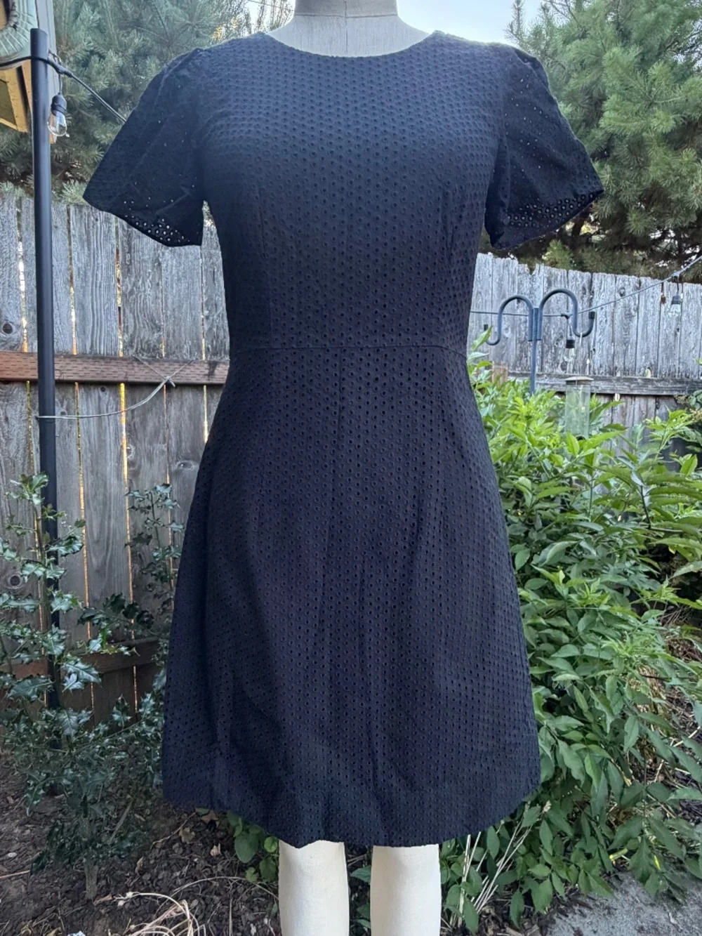 J Crew A-line Mini dress with short puffy sleeves.